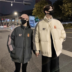 情侣冬装 港风织带棉服 刺绣logo棉衣休闲加厚外套男 G1105 P118图片