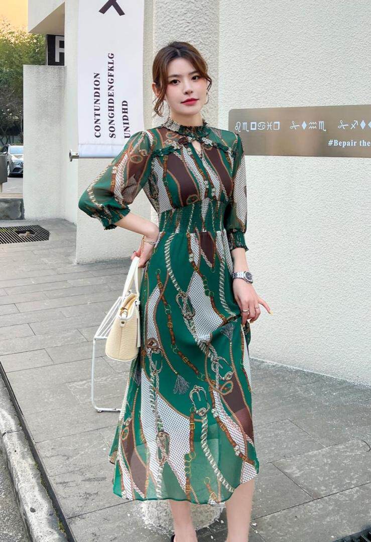 乔其连衣裙，女装连衣裙，恋语随风(7F)