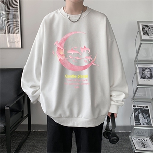 华夫格卫衣圆领卫衣男大码长袖t恤男外套 HW76209-P30加绒款-P40图片