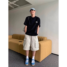 网图有货美式卡通字母刺绣短袖t恤男女情侣宽松五分袖A482-P30，男装T恤，星座1505