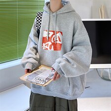 港风秋季卫衣连帽印花学生宽松外套潮 A071-W551-P45图片