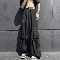 飘带拉链设计感工装休闲裤，-XZ1005-1-货号TTH0018-批5578，男装工装外套，星座1005-1