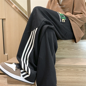 面料成分65棉35涤纶   休闲裤男宽松条纹长裤D329-QM539-P55-控68图片