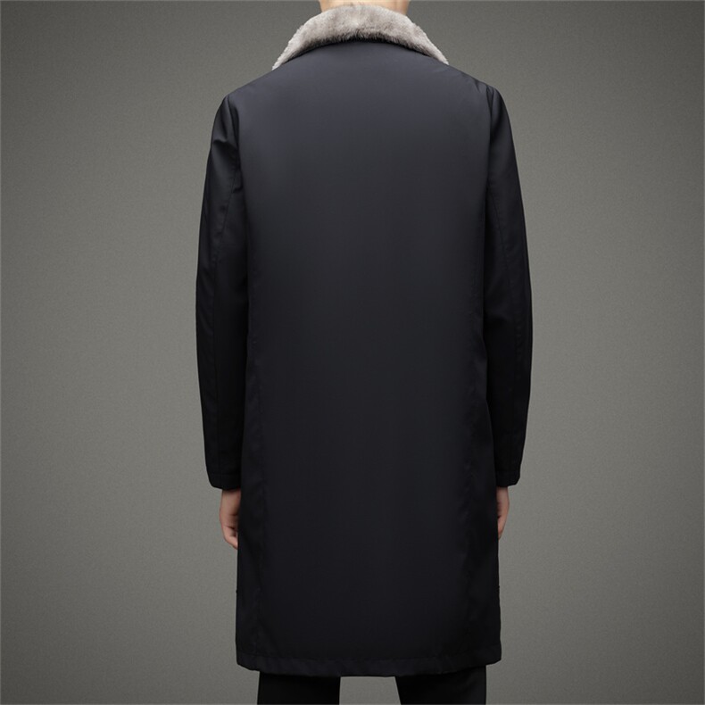 秋冬新款男士派克服大衣中长款水貂内胆皮草商务男装P1800,男装皮衣,电商B360A（原721A）