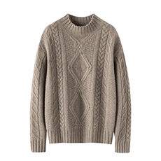 优雅百搭高领针织衫简约时尚显瘦保暖毛衣，女装针织衫/毛衣，佰米娇羊绒