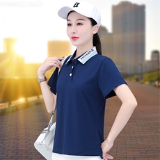 燕颉POLO衫夏款女士2023夏季新款中老年妈妈翻领衣服正肩体恤上衣，女装T恤，燕颉服饰