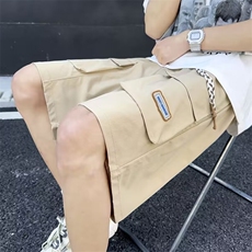 日系外机能风工装短裤男夏季薄款2024新款宽松休闲裤直筒五分裤子，男装休闲裤，星座1013