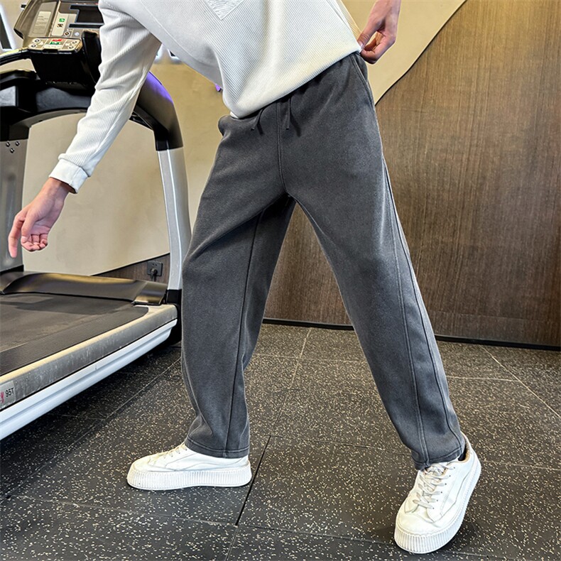 KK303-P55控88直筒宽松卫裤男款个性水洗解构运动裤阔腿男裤，男装休闲裤，星座215（原电商B249）