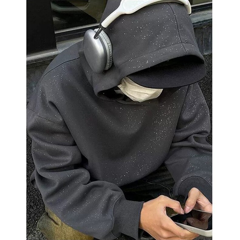 满天星连帽卫衣秋嘻哈上衣男高街vibe美式慵懒休闲外套WB527-P39，女装短外套，星座412-3