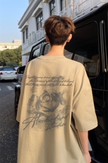 图案已注册夏季重磅潮嘻哈短袖T恤男潮宽松半袖体恤衫D053/P25，男装T恤，电商B209