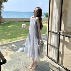 新款主推夏季欧根纱无袖显瘦复古仙女连衣裙2247-P140-K219,女装连衣裙,网红馆, 新款主推夏季欧根纱无袖显瘦复古仙女连衣裙2247-P140-K219,女装连衣裙,网红馆,