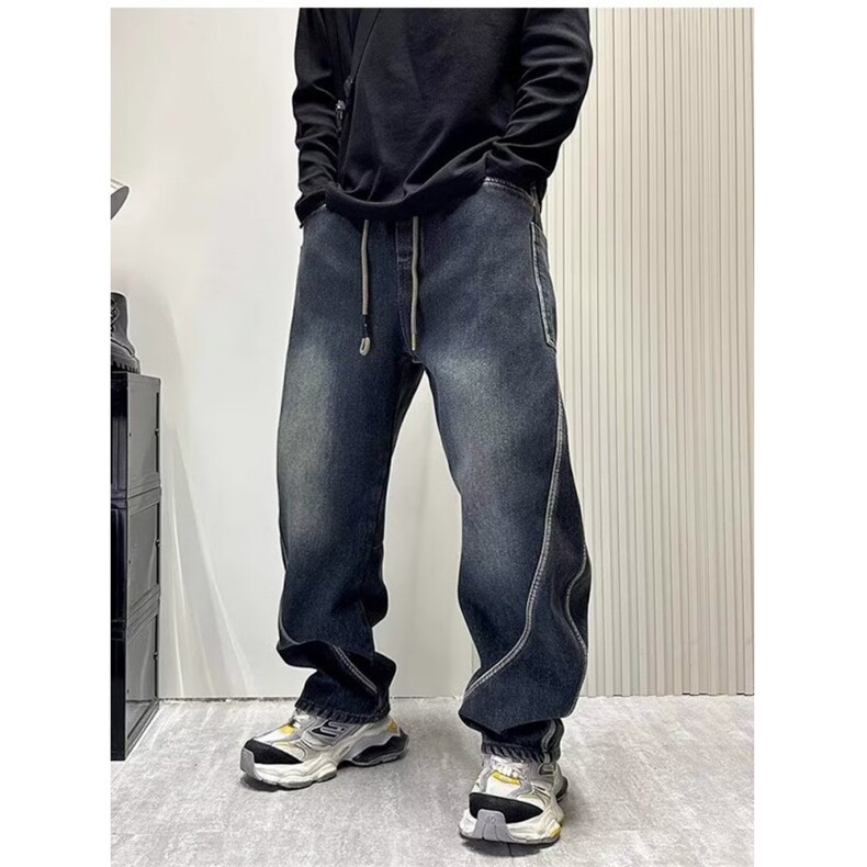 慵懒潮流原宿气质时尚日系流行牛仔裤百搭文艺ins简约N858,男装牛仔裤,星座1116A（原606A-3）