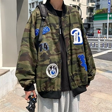 男秋季外套潮牌街头纯迷彩毛巾绣外套J8801P68，男装夹克，星座1116-2