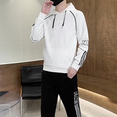 秋冬新款时尚套装运动圆领潮牌弹力卫衣卫裤大码宽松套装外套外贸，男装休闲套装，星座301D-5(原星座1415）