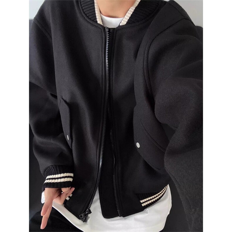 网络图JK945、P46原版高质量毛呢外套黑M-2XL,女装短外套,星座506A