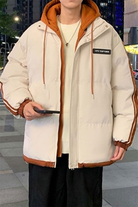 棉衣男冬季新款港风宽松大码连帽假两件加厚棉服MF8587-P88(现货图片