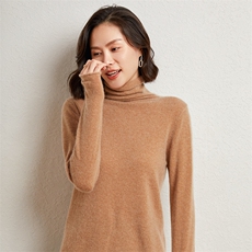 高领35%羊绒衫长袖修身款式2024年秋季休闲百搭，女装羊绒衫，缇曼羊绒