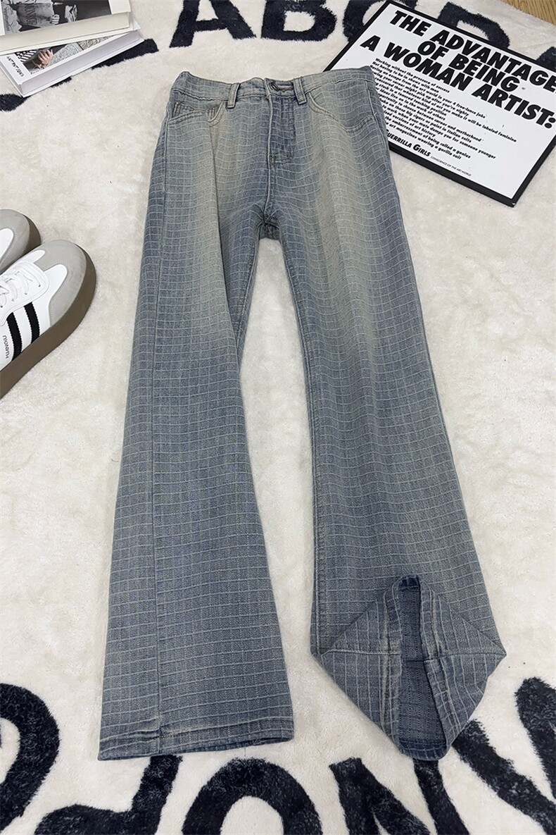 B221美式ins高街暗黑提花修身微喇牛仔裤LK26631-特P45控78,男装牛仔裤,电商B221