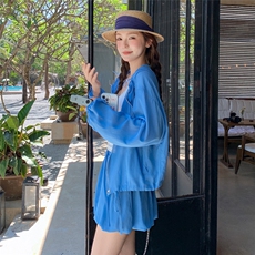 率性轻薄防晒套装裙女夏季2025新款时髦感连帽上衣半身短裙两件套，女装套装/套裙，千寻