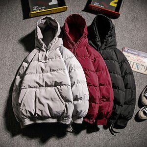 2021冬季新日系大码地毯风宽松连帽男保暖加棉衣面包服M8011-P85图片