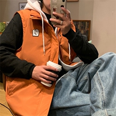 特50连帽马甲男女情侣假两件外套棉衣MJM326，男装棉衣，电商B370