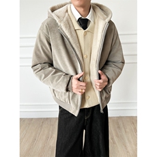 现货日产量2000连帽座山雕pu皮加绒荔枝纹棉衣外套MF08特批85，男装皮衣，电商B210