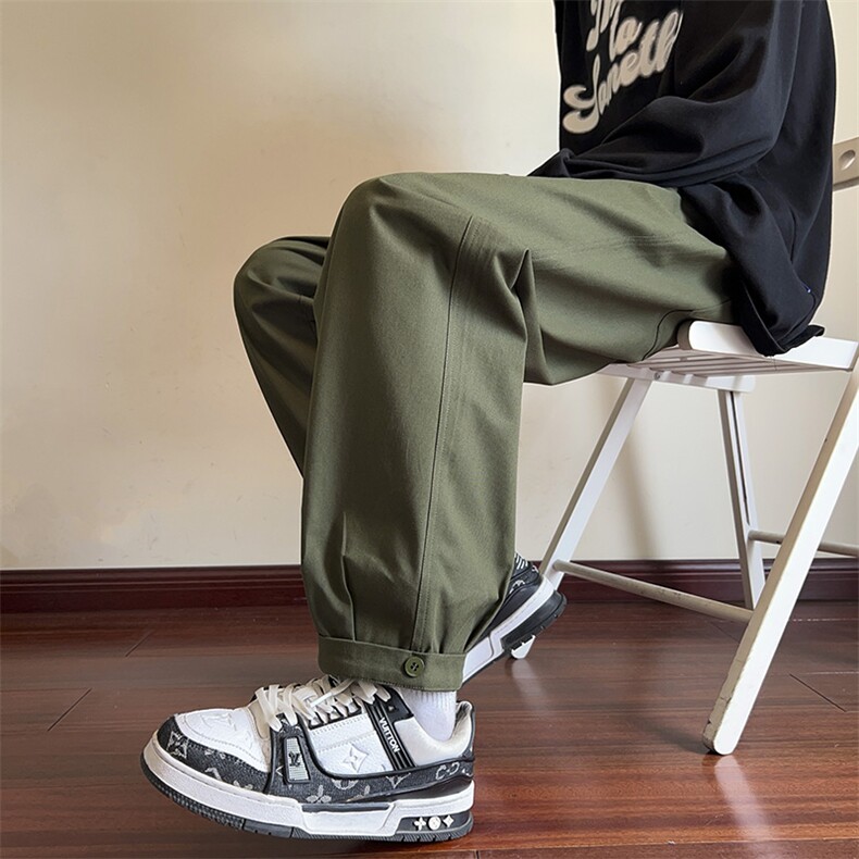 美式潮流休闲裤男港风宽松直筒拖地裤束脚裤卫裤KP832P45,男装休闲裤,星座1204-3