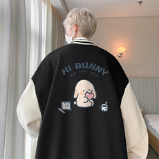 摇粒绒棒球服男大码开衫卫衣男夹克BF86314-P65，男装夹克，电商A040