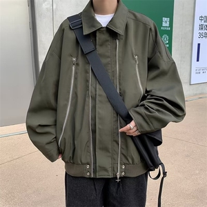 美式高街设计感小众翻领夹克男复古潮牌宽松百搭休闲外套 JKT25图片