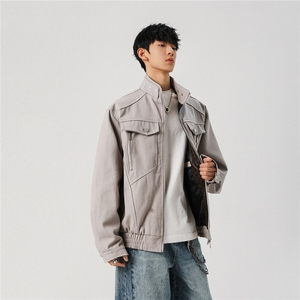 JK5512-特价P80 座山蟒重磅水洗帆布双领男女休闲夹克 原版现货图片