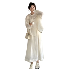 【现货】风纯色气质两件套连衣裙半身裙2C081-8506P155K238，女装连衣裙，2C081