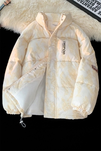 立领棉衣男女印花棉服新款冬装棉袄面包服外套3354-P70 控108图片