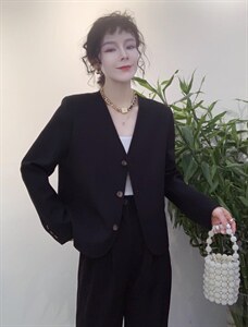 春款新款V领韩版小外套图片