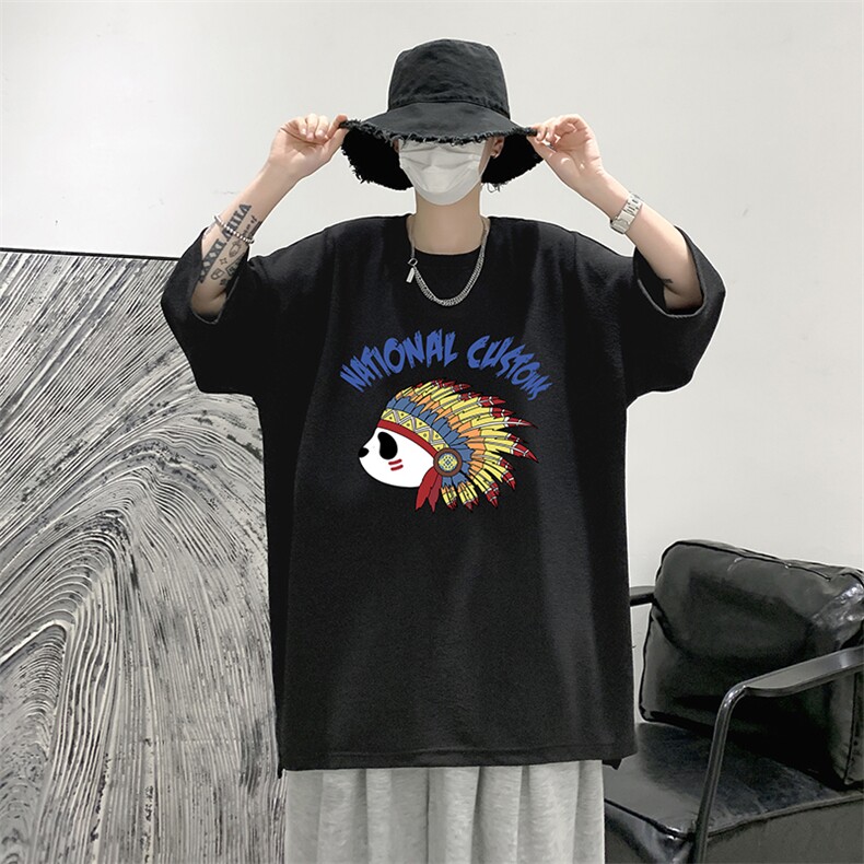 Q11196-P30春夏季七分袖t恤男大码五分袖男短袖中袖大皂风,男装T恤,电商A040