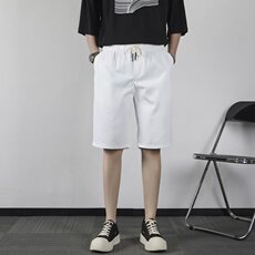 短裤夏男士休闲薄款五分裤工装男士裤宽松运动系绳沙滩裤VS853，男装牛仔裤，星座1116A-2（原606A-1）