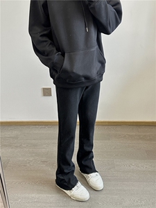 cleanfit纯黑色修身显瘦毛边顶男神裤图片