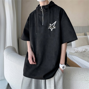 数据款！夏季麂皮绒连帽短袖潮流半袖T恤RTM3132-p50控78图片