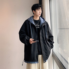 秋季现货假两件夹克男三防二开冲锋衣外套DSA157B-JK763-P68，男装夹克，电商A157B