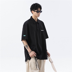 2025新款宽松休闲POLO衫短袖纯色T恤翻领T129-P33-控58，男装Polo衫，电商D309