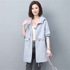 2022秋季时尚简约优雅气质显瘦休闲修身百搭潮流风衣外套，女装风衣，独衣靓