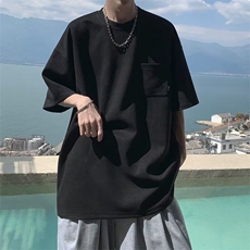 短袖t恤男2025夏季新款日系复古cityboy简约百搭宽松休闲半袖体恤，男装T恤，星座506A