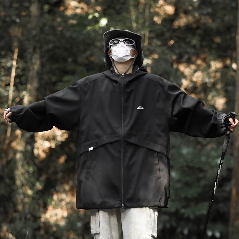 潮牌情侣冲锋衣外套连帽飞行夹克情侣装户外登山服1283-P60,男装夹克,星座910-5