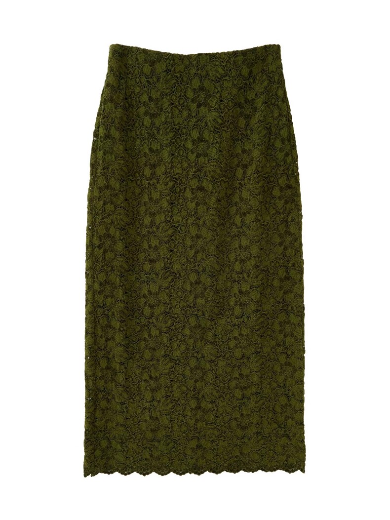 2025年秋季时尚百搭通勤简约休闲植绒钩花半身裙，女装半身裙，织己羊绒