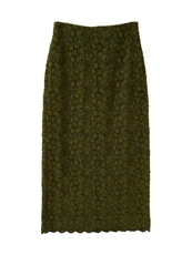 2025年秋季时尚百搭通勤简约休闲植绒钩花半身裙，女装半身裙，织己羊绒