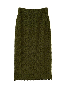 2025年秋季时尚百搭通勤简约休闲植绒钩花半身裙，女装半身裙，织己羊绒