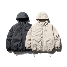 南夏乔装2025冬款纯色简约立体裁剪连帽羽绒服日系潮流潮牌羽绒袄，男装羽绒服，电商S006（B521）