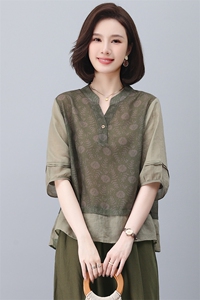 苎麻休闲女夏2025新款大码中年妈妈小个子洋气减龄棉麻图片