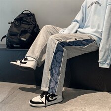 夏季韩版潮流排扣百搭宽松抽绳束脚休闲裤港风潮牌卫裤K996-P35，男装休闲裤，星座512-4