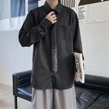 衬衫男长袖学院风潮流宽松休闲衬衣春秋学生寸衫CS11-P30送领带，男装衬衫，星座1008