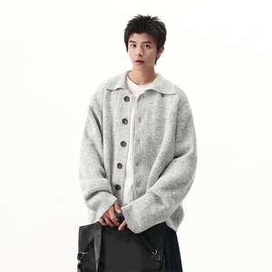春秋针织毛衣cleanfit翻领慵懒老钱风开衫休闲外套MY0588-P58图片